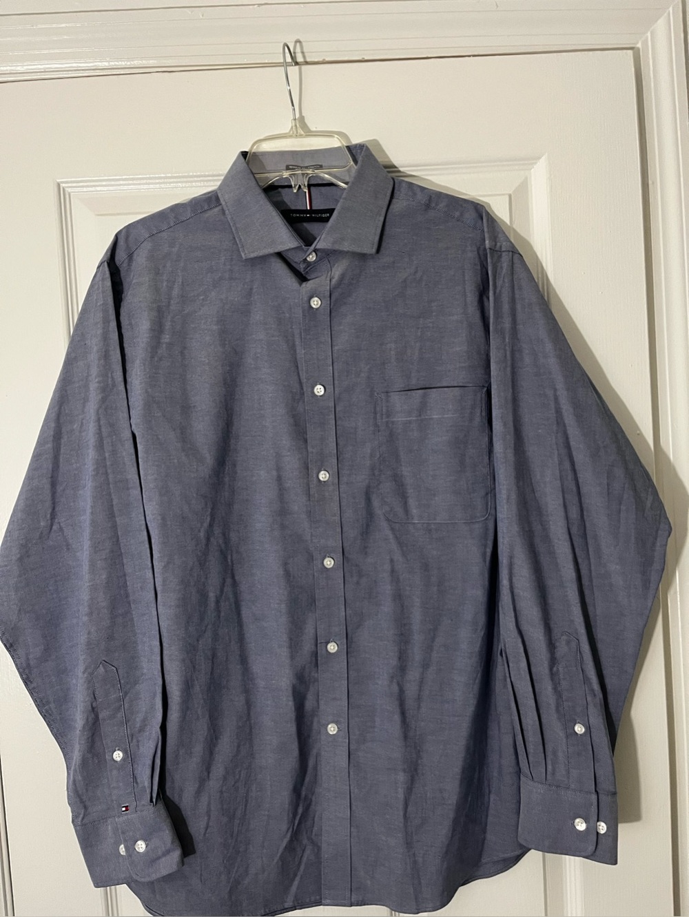 Tommy Hilfiger Men's Slate Blue Long-Sleeve Dress Shirt
